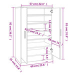 vidaXL Armoire à chaussures Chêne Sonoma 60x35x92 cm Aggloméré