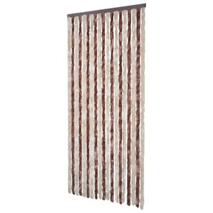 vidaXL Rideau anti-mouches beige et marron clair 100x200 cm chenille