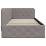 vidaXL Cadre de lit d'angle avec tête de lit Taupe 90 x 190 cm tissu