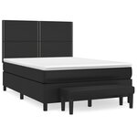 vidaXL Sommier à lattes de lit avec matelas Noir 140x200 cm Similicuir