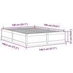 vidaXL Cadre de lit sans matelas blanc 140x190 cm bois de pin massif
