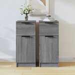 vidaXL Buffets 2 Pièces Sonoma gris 30x30x70 cm Bois d'ingénierie