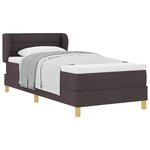 vidaXL Lit à ressorts avec matelas Marron foncé 90 x 200 cm tissu