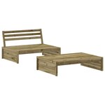 vidaXL Salon de jardin 2 Pièces avec coussins bois de pin imprégné