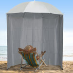 Parasol de plage Ø 2 2 x 2 2H cm protection UPF 50 + sac transport  sardines et lestage intégrés crème