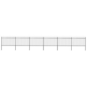 vidaXL Clôture de jardin avec dessus en lance Acier 10 2 x 1 2 m Noir