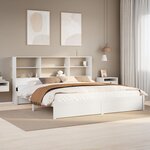 vidaXL Lit bibliothèque sans matelas blanc 180x200 cm bois pin massif