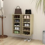 vidaXL Armoires à chaussures 2 Pièces Chêne Sonoma Bois d'ingénierie