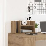 vidaXL Organiseur de bureau Chêne noir 44.5 x 24 x 25 cm