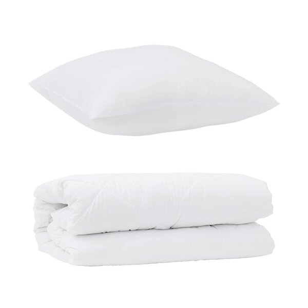 vidaXL Duvet avec Oreiller 2 Pièces Blanc 155 x 220 cm Microfibre
