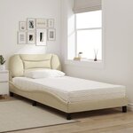 vidaXL Lit avec matelas Hvar crème 100x200 cm tissu