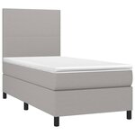 vidaXL Sommier à lattes de lit avec matelas et LED Gris clair 80x200cm