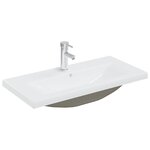vidaXL Ensemble de meubles de salle de bain Blanc brillant Aggloméré