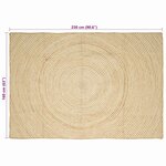 vidaXL Tapis Naturel et Blanc 160 x 230 cm Jute