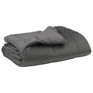 vidaXL Duvet complet toute l'année Gris clair 220 x 240 cm Microfibre