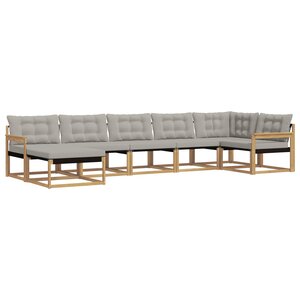 vidaXL Ensemble de canapés d'extérieur 7 Pièces Blanc et gris clair