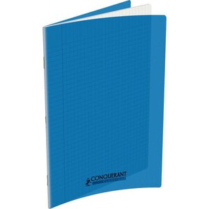 Cahier 96 pages seyès 90 g  couverture polypropylène bleu  format 24 x 32 cm CONQUERANT