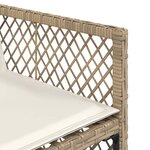 vidaXL Ensemble à manger de jardin et coussins 7 Pièces beige poly rotin