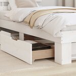 vidaXL Cadre de lit avec tiroir Blanc 90 x 190 cm Bois massif en pin