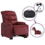 vidaXL Fauteuil inclinable électrique rouge bordeaux similicuir