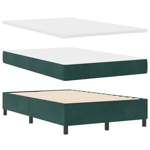 vidaXL Lit à ressorts avec matelas Vert foncé 120 x 200 cm Velours
