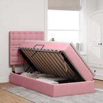 vidaXL Lit avec rangement et matelas Rose 90 x 200 cm Velours