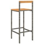vidaXL Tabourets de bar lot de 4 gris résine tressée et bois d'acacia