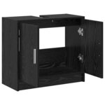 vidaXL Cabinet de salle de bain avec porte Chêne noir 63 x 29 x 55 cm