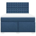 vidaXL Sommier à lattes de lit avec matelas Bleu 140x200 cm Tissu