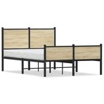 vidaXL Cadre de lit en métal sans matelas chêne sonoma 120x200 cm