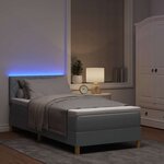 vidaXL Lit à ressort LED avec matelas Gris clair 100 x 200 cm tissu