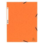 Exacompta : chemise cartonnée élastique a4 - fabriquée en france - orange