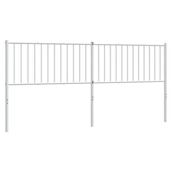 vidaXL Tête de lit métal blanc 193 cm