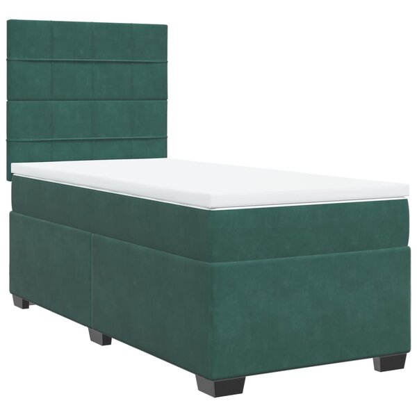 vidaXL Sommier à lattes de lit avec matelas Vert foncé 100x200 cm