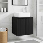 vidaXL Vanité de lavabo mural Noir 53 x 35 x 63 cm Bois d'ingénierie