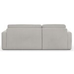 Canapé d'angle convertible et réversible 3 places GALET - Velours côtelé gris - Coffre de rangement - 238 x 154 x 86 cm