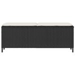 vidaXL Banc de jardin avec coussin noir 110x30x40 5 cm résine tressée