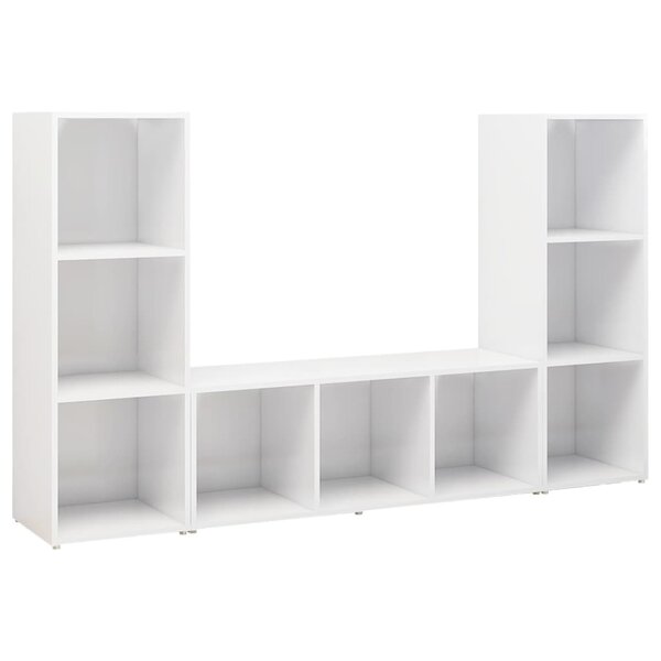vidaXL Meubles TV 3 Pièces Blanc 107x35x37 cm Bois d'ingénierie