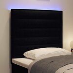 vidaXL Tête de lit LED avec des lumières à LED Noir 100 cm tissu