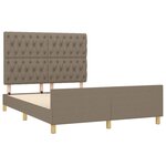 vidaXL Cadre de lit avec tête de lit Taupe 140x190 cm Tissu