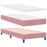 Lit à ressort avec matelas vidaXL Rose 90x190 cm Velours