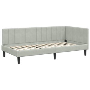 vidaXL Cadre de lit d'angle Gris clair 90 x 200 cm Velours