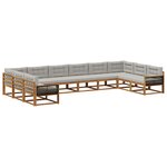 vidaXL Ensemble de canapés d'extérieur 10 Pièces Naturel et gris clair