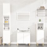 vidaXL Ensemble de meubles salle de bain 3 Pièces blanc bois d'ingénierie