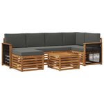 vidaXL Ensemble de canapés d'extérieur 6 pc Naturel et Anthracite
