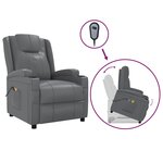 vidaXL Fauteuil de massage Anthracite Similicuir