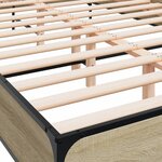 vidaXL Cadre de lit chêne sonoma 160x200 cm bois d'ingénierie et métal