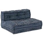 vidaXL Pouf Géométrique Indigo 70 x 70 x 54 cm tissu