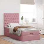 vidaXL Cadre de lit ottoman avec matelas rose 80x200 cm velours