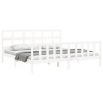 vidaXL Cadre de lit sans matelas blanc 200x200 cm bois massif de pin